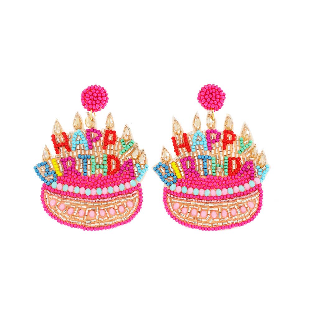 "Happy Birthday" Cake Earrings