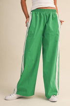 SIDE LACE KELLY GREEN PANTS