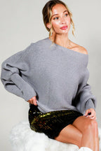 Boat Neck Knitted Sweater