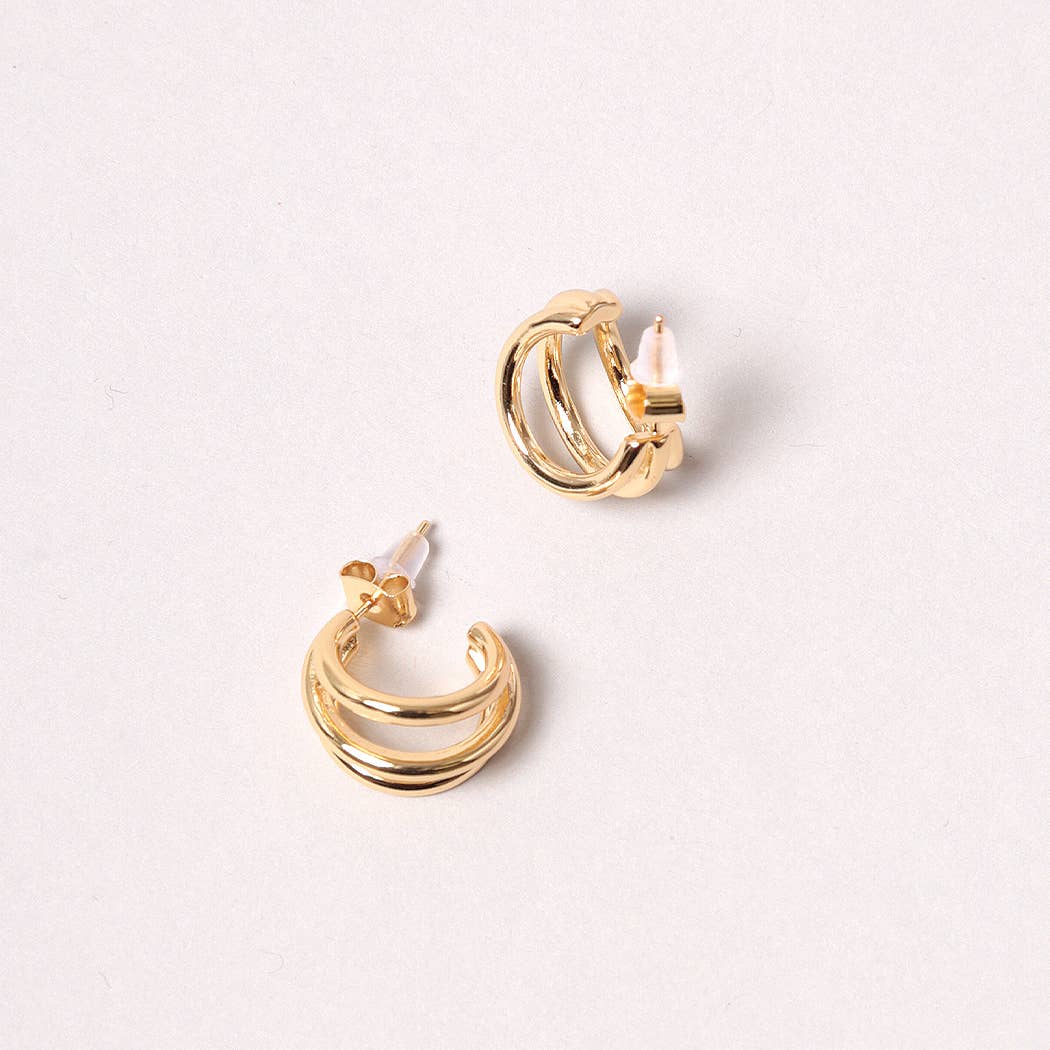 14K Gold-Dipped Double Earring