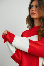 Trendy Checkered Sweater -TAUPE / IVORY