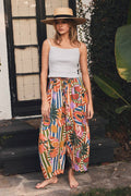 Tropical Printed Wide-leg Pants