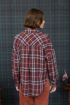 BUTTON DOWN SHIRT: BURGUNDY MULTI