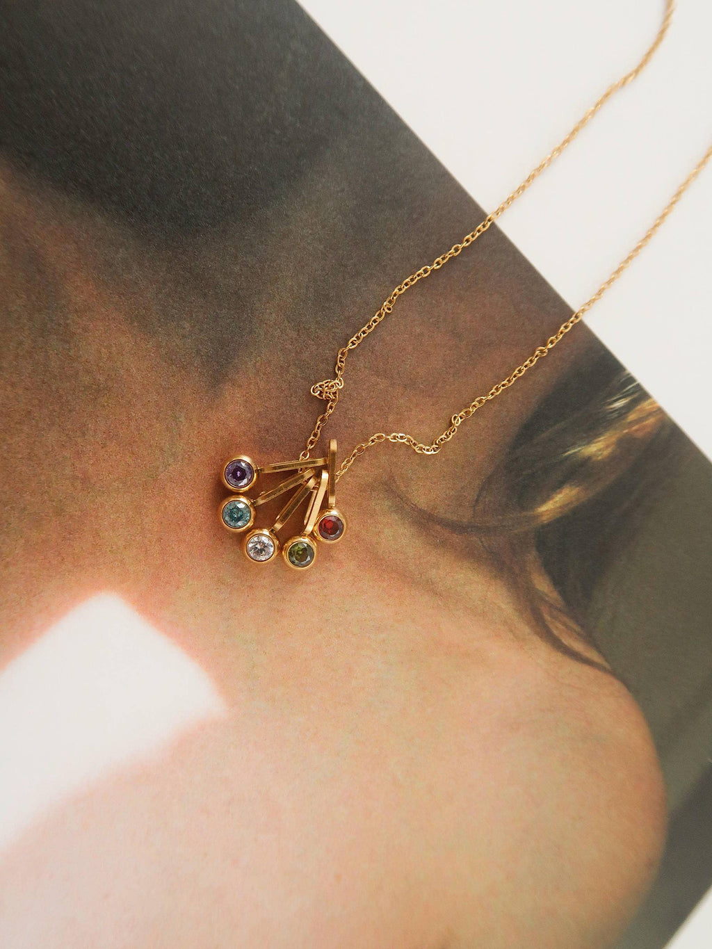 Non-Tarnish Five Stone Necklace