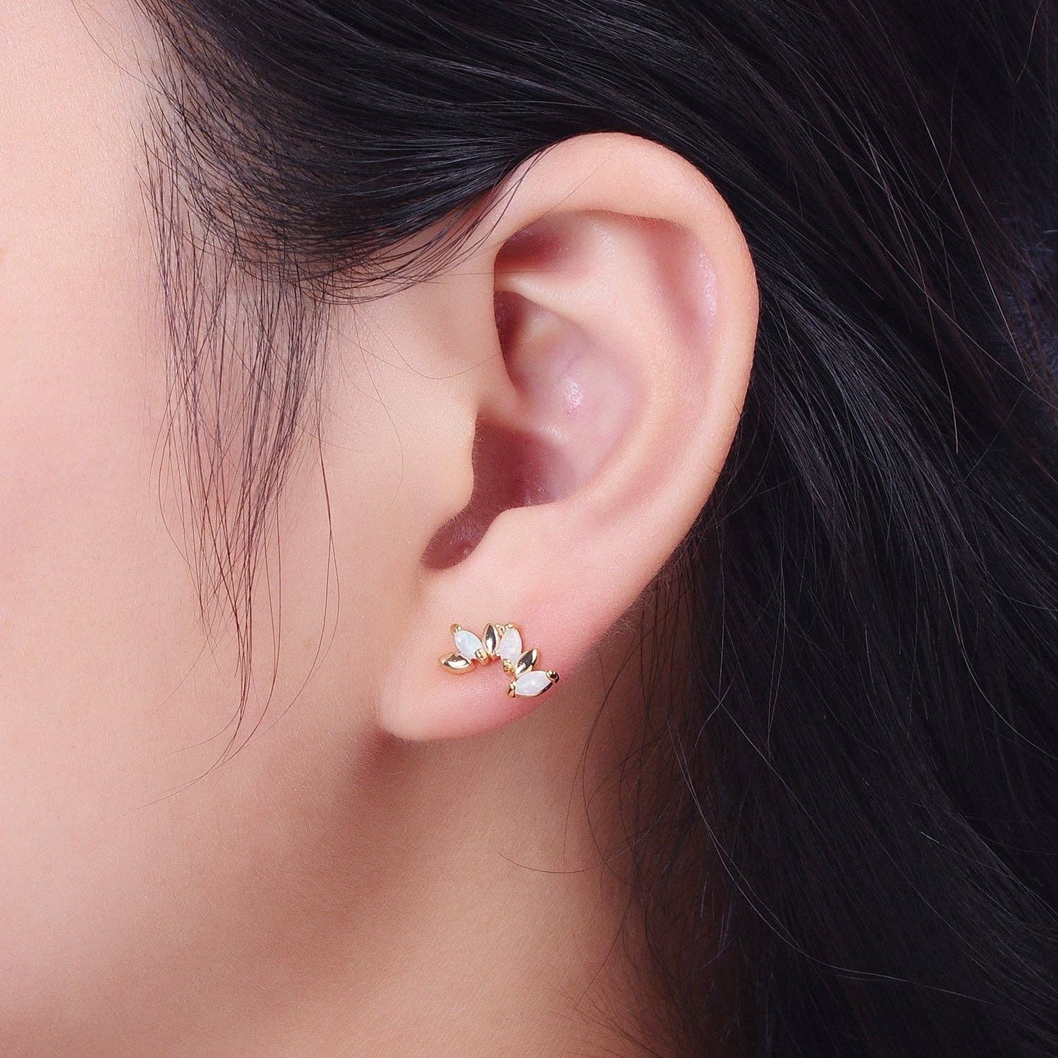 Dainty 14K Gold Filled Opal Marquise Studs