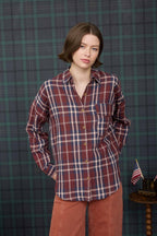 BUTTON DOWN SHIRT: BURGUNDY MULTI