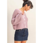 Fluffy Button-Up Cardigan