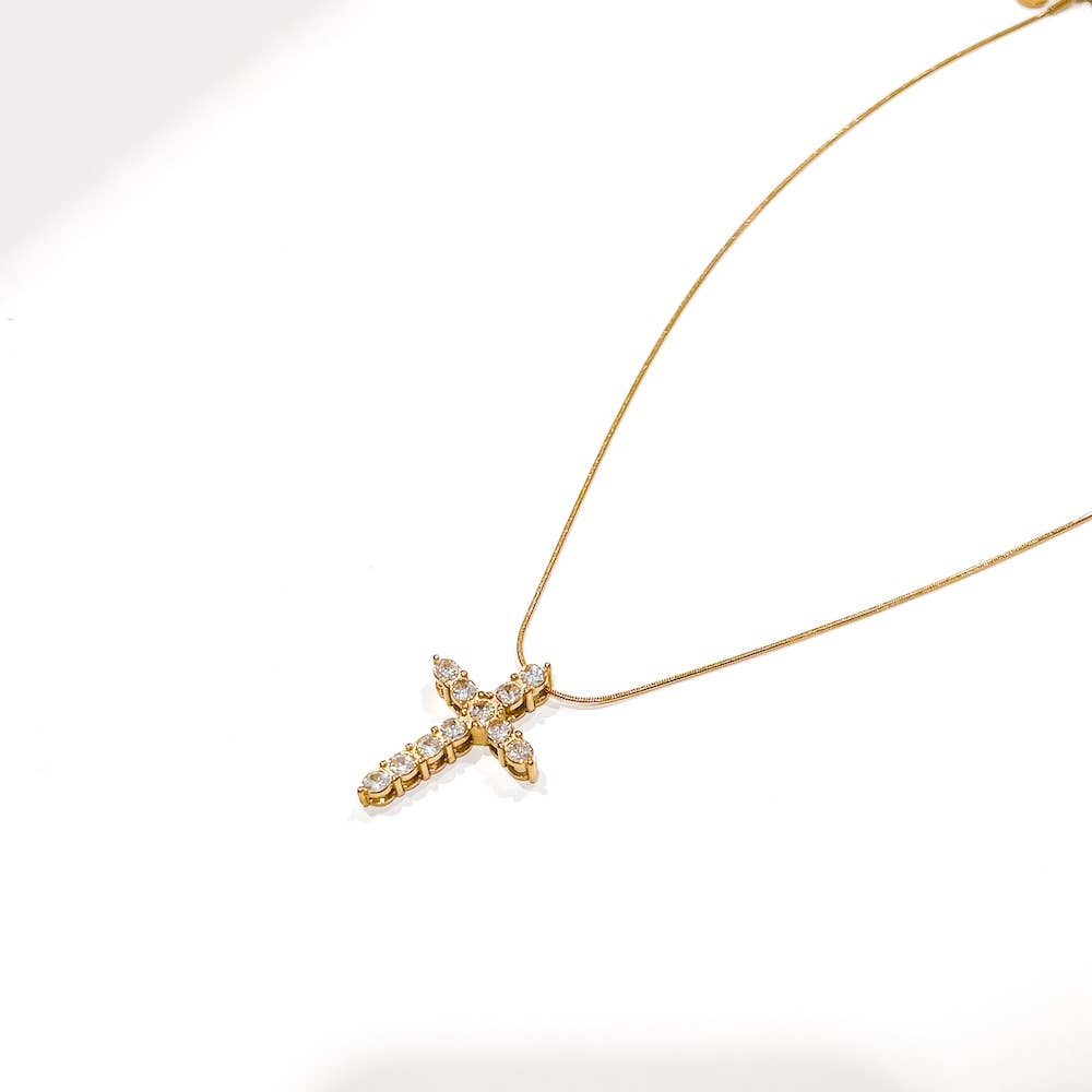 Hannah Diamond Cross Necklace WATERPROOF Wholesale