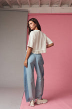 Precious Eyelet Hem Knit Top
