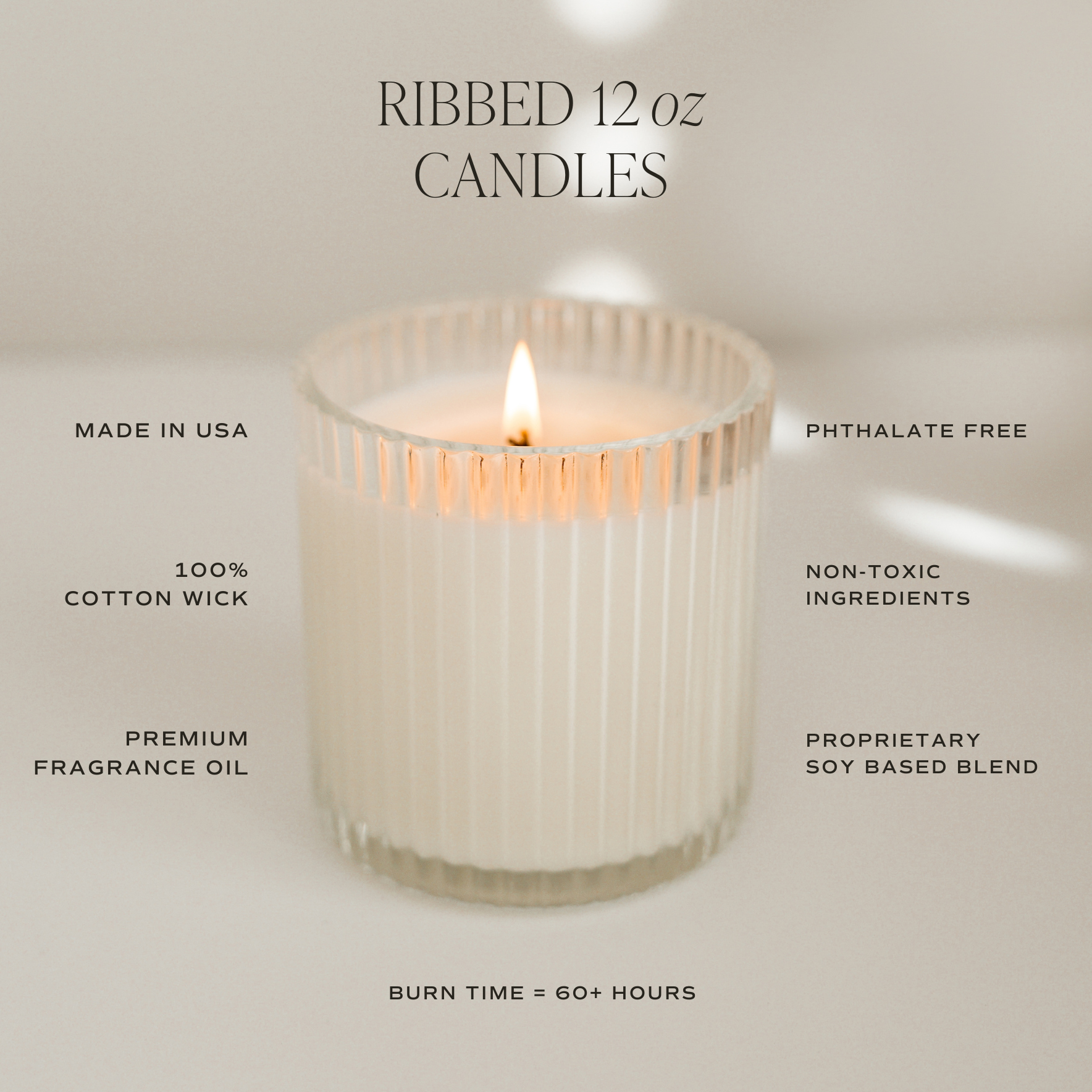 Happy Birthday Soy Candle - Ribbed
