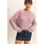 Fluffy Button-Up Cardigan