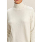 High Neck Sweater Mini Dress: Red