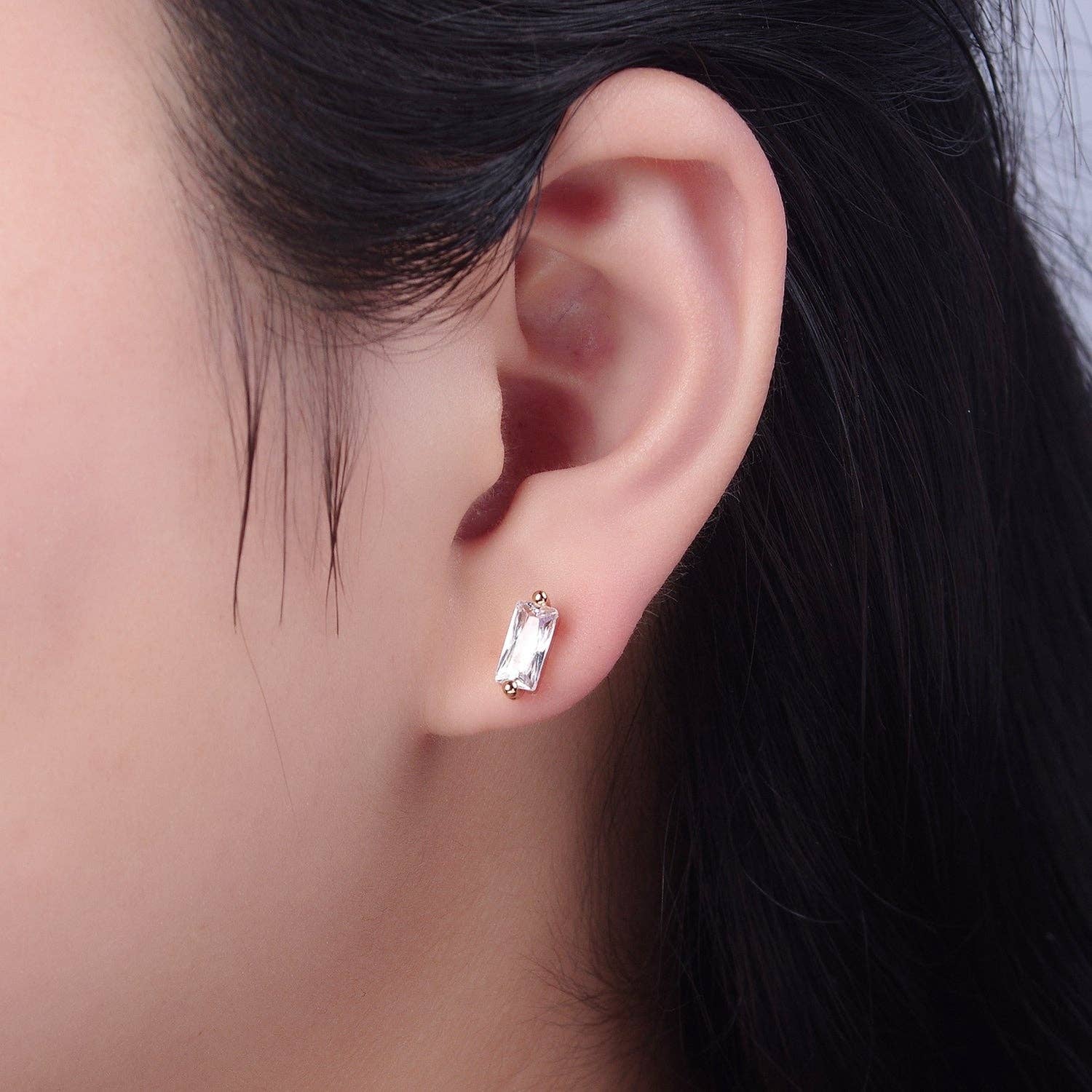 Gold Filled baguette studs
