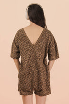 Leopard Knit Comfy Romper
