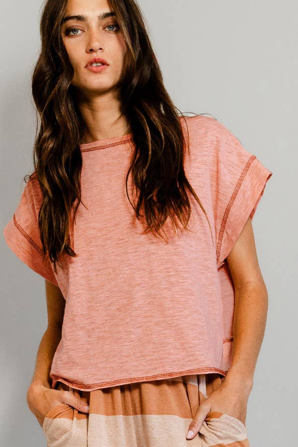 Open Back Reverse Stitched Top