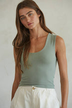 Double Layered Tank: Blue Iris