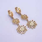 CZ Gold Flower Earrings