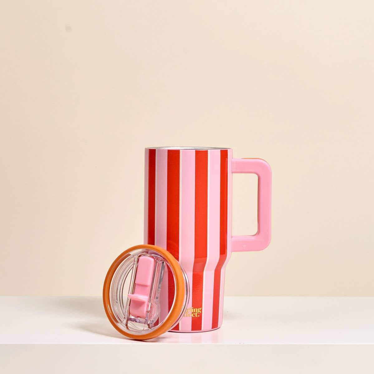 Sicily Stripes Pink 20 oz Flip Straw Tumbler