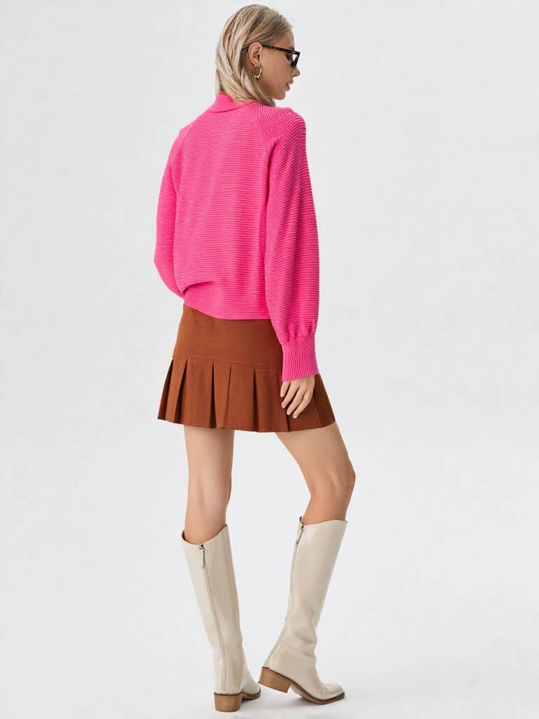 Mock Neck Textured Knit Top