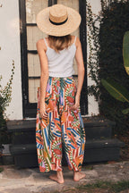 Tropical Printed Wide-leg Pants