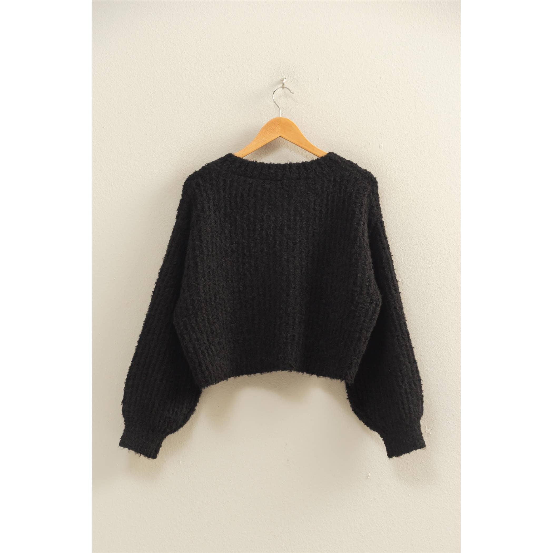 Fluffy Button-Up Cardigan