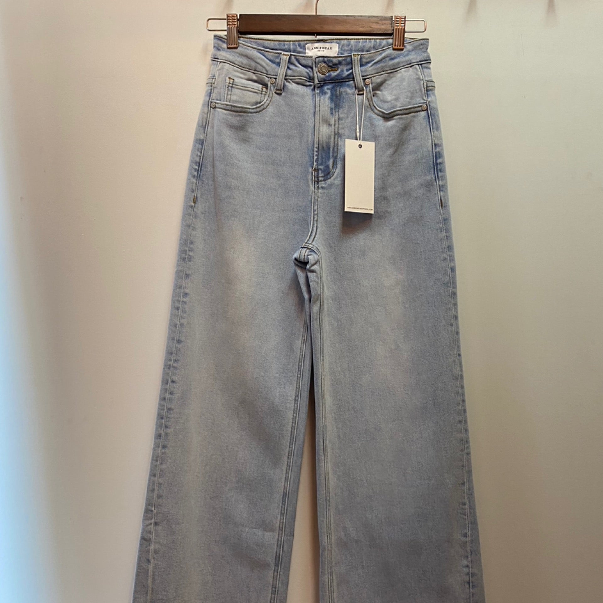 Side Slit High Rise Wide Leg Jean