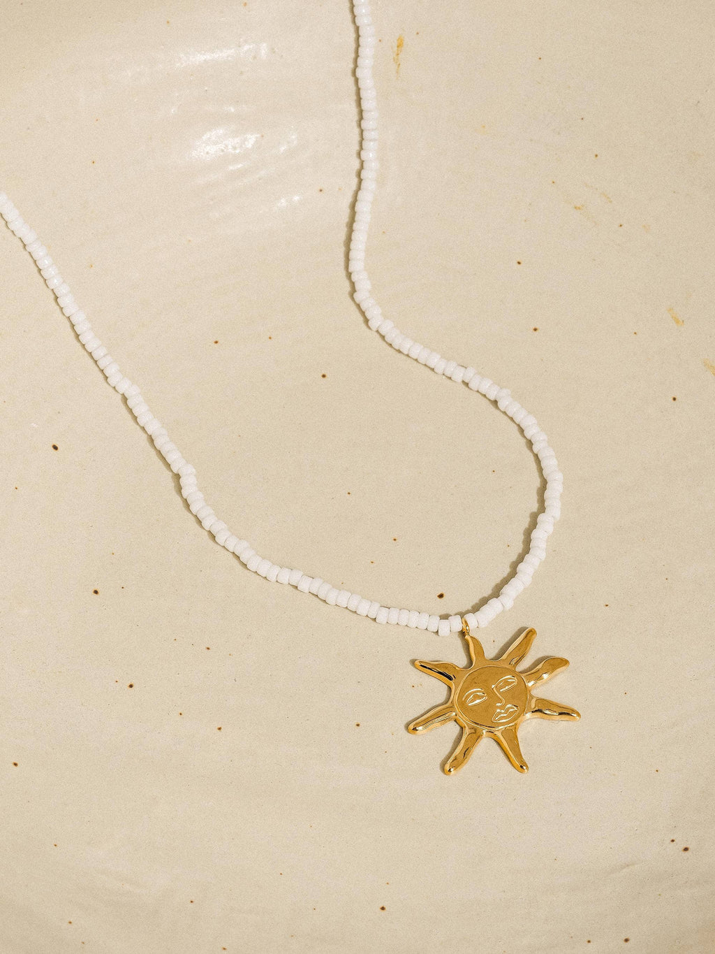 18k Non-Tarnish Sun Beaded Necklace