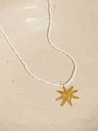 18k Non-Tarnish Sun Beaded Necklace