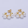 24K Gold Filled Round Pearl Hoops