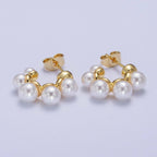 24K Gold Filled Round Pearl Hoops