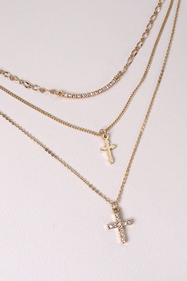 DOUBLE CROSS NECKLACE