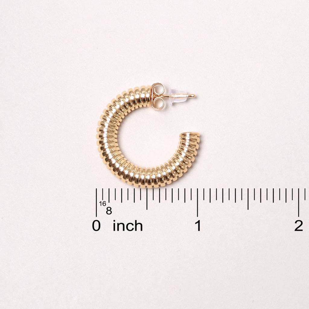 14K Gold-Dipped Textured Hoops