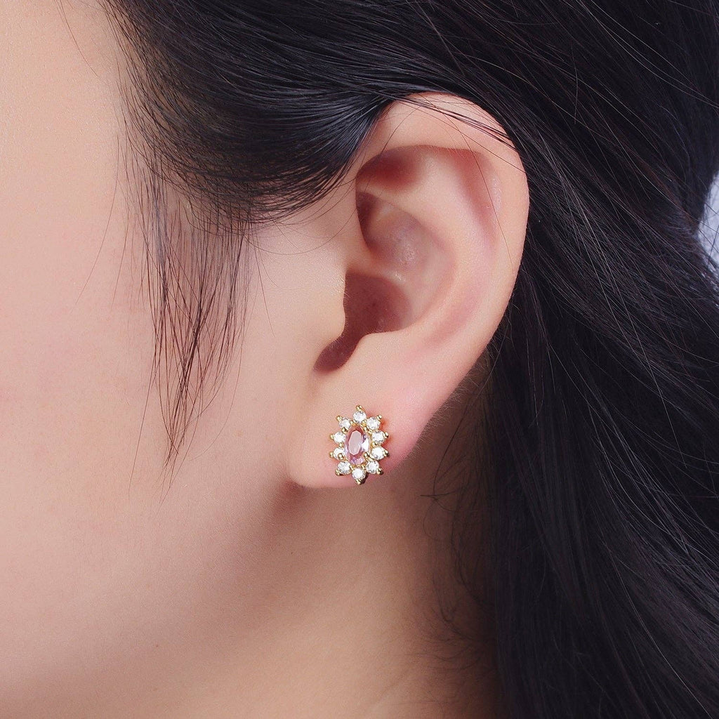 Pink Celestial Sun Burst Studs