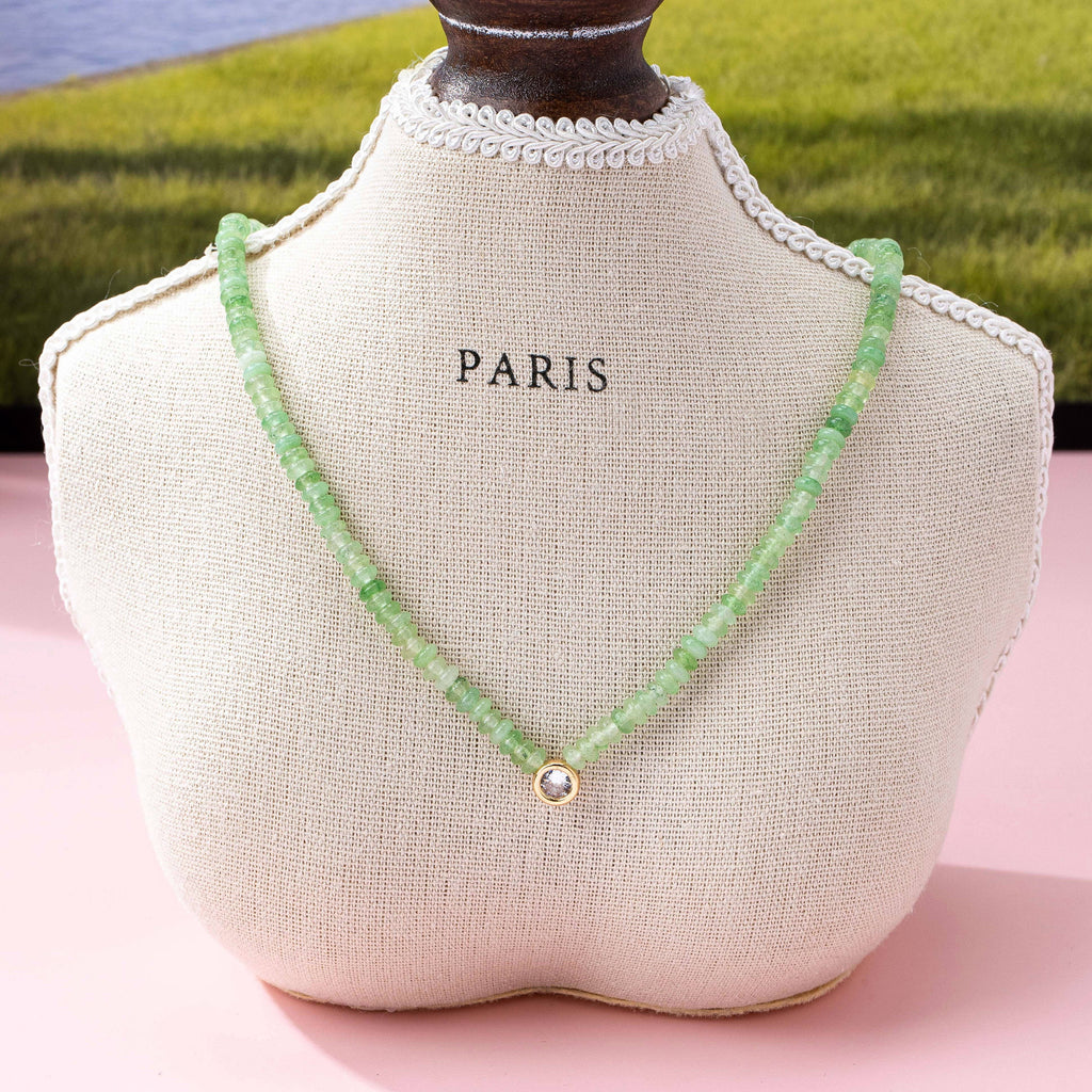Pink & Brown Natural Semi Precious Charm Necklace