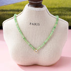 Pink & Brown Natural Semi Precious Charm Necklace