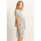 Boxy Open Back Top: HEATHER