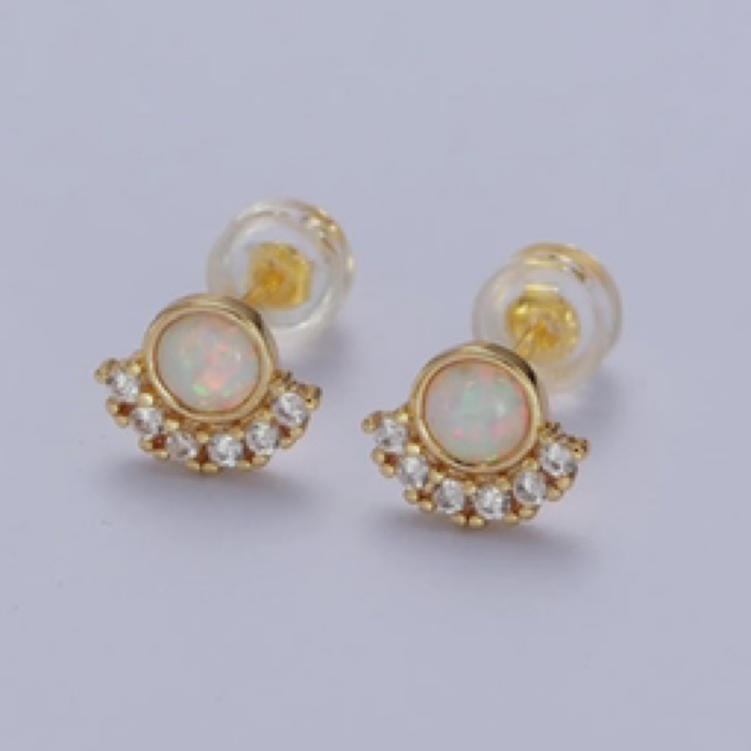 Micro Paved Opal Studs