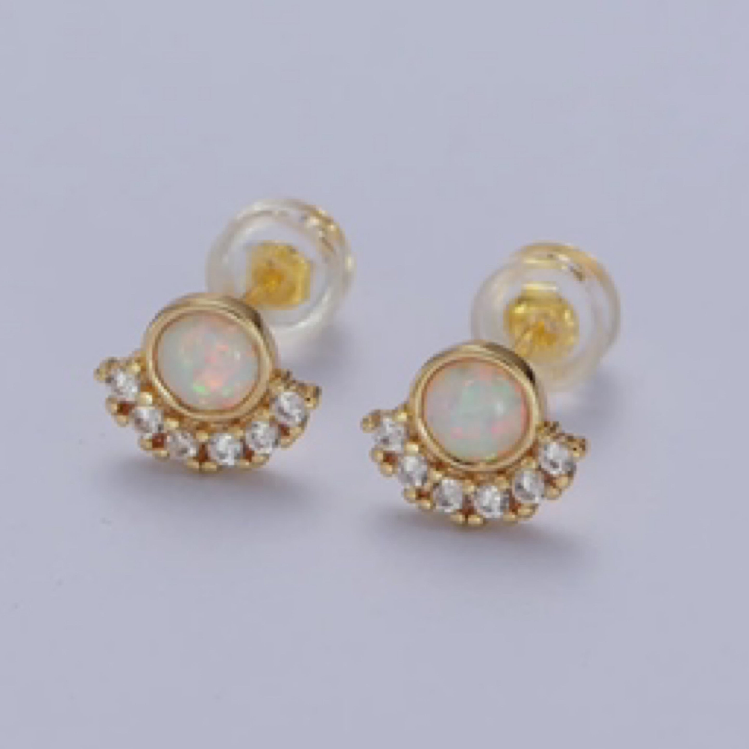Micro Paved Opal Studs