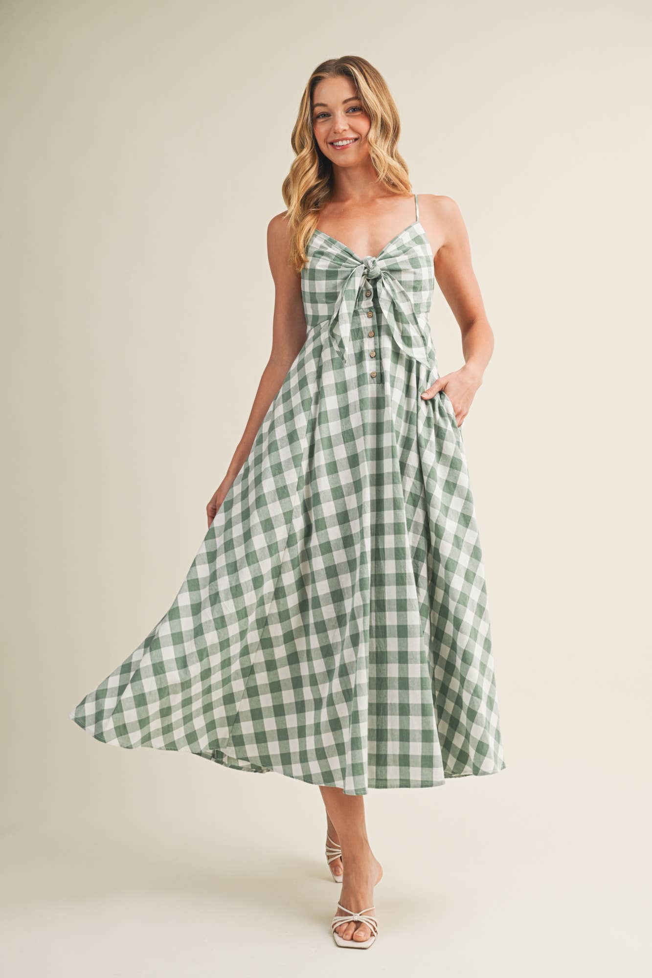 Basil Gingham Maxi