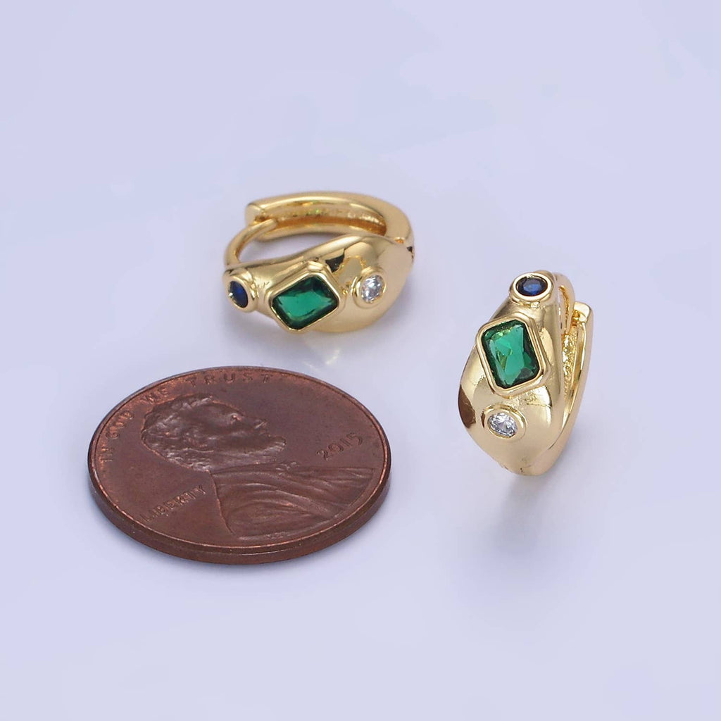 Gold Filled Multi Abstract Huggies