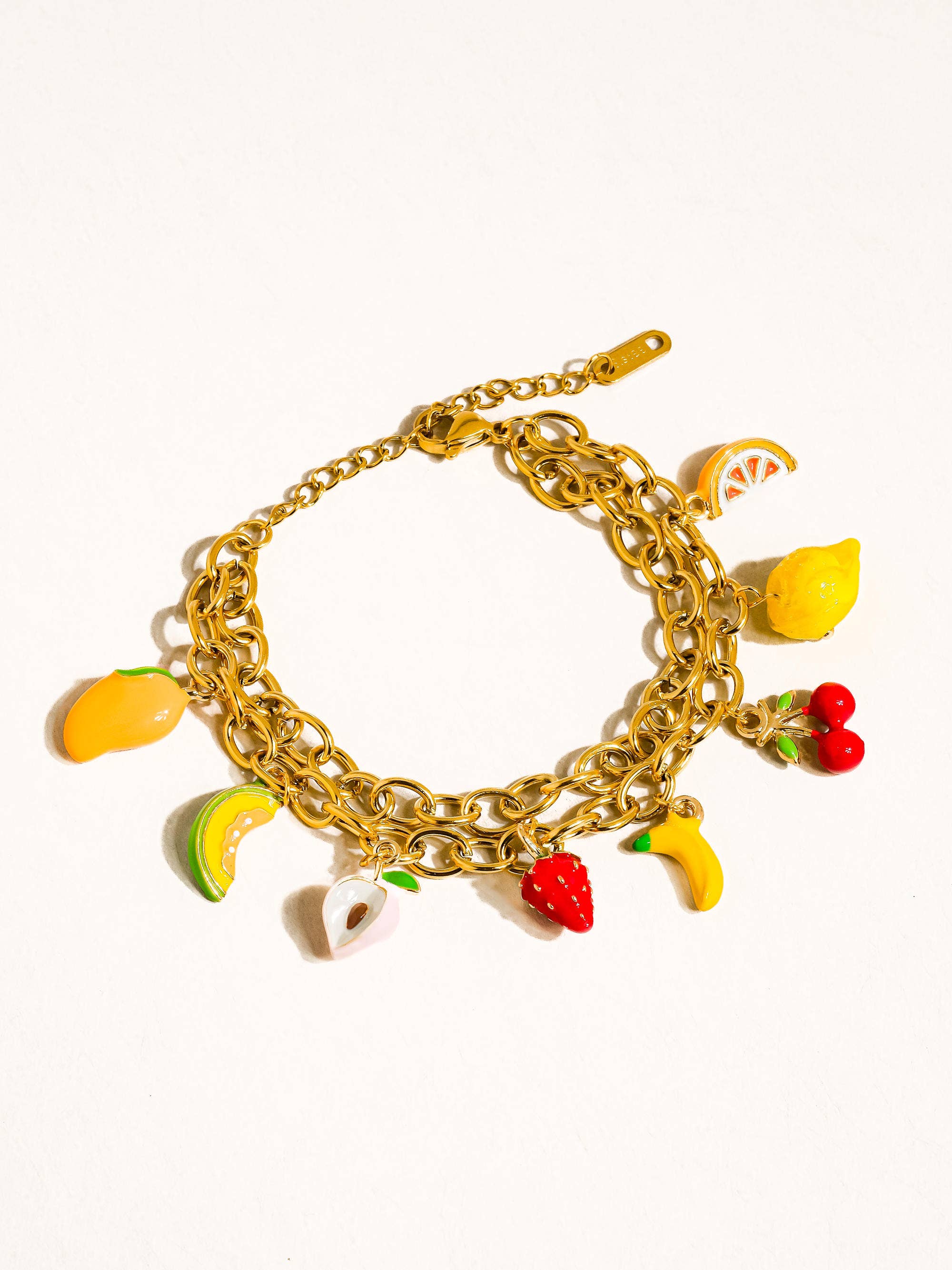 Fruity Non-Tarnish Fruit Charm Bracelet
