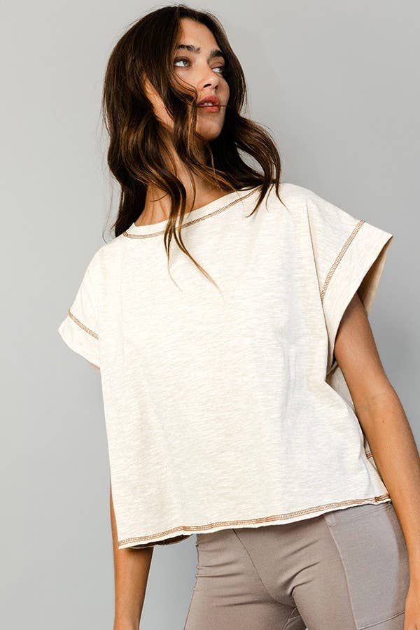 Open Back Reverse Stitched Top