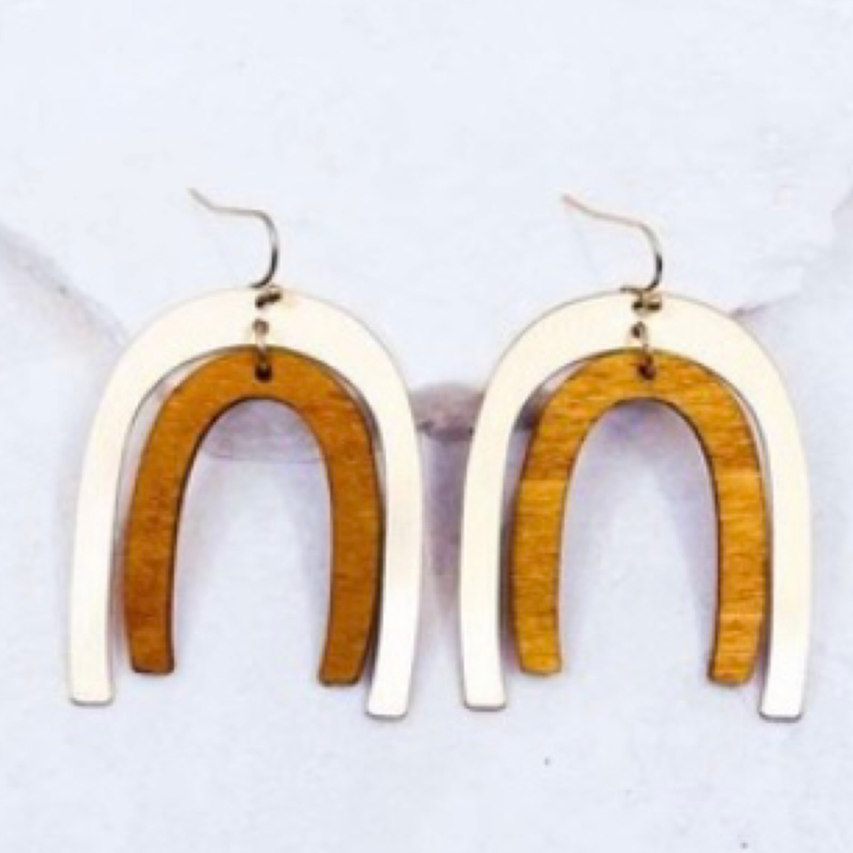 Wood Rainbow Earrings