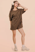 Leopard Knit Comfy Romper