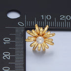 Gold Filled Pearl Sunflower Studs