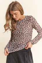 Leopard Mesh Top