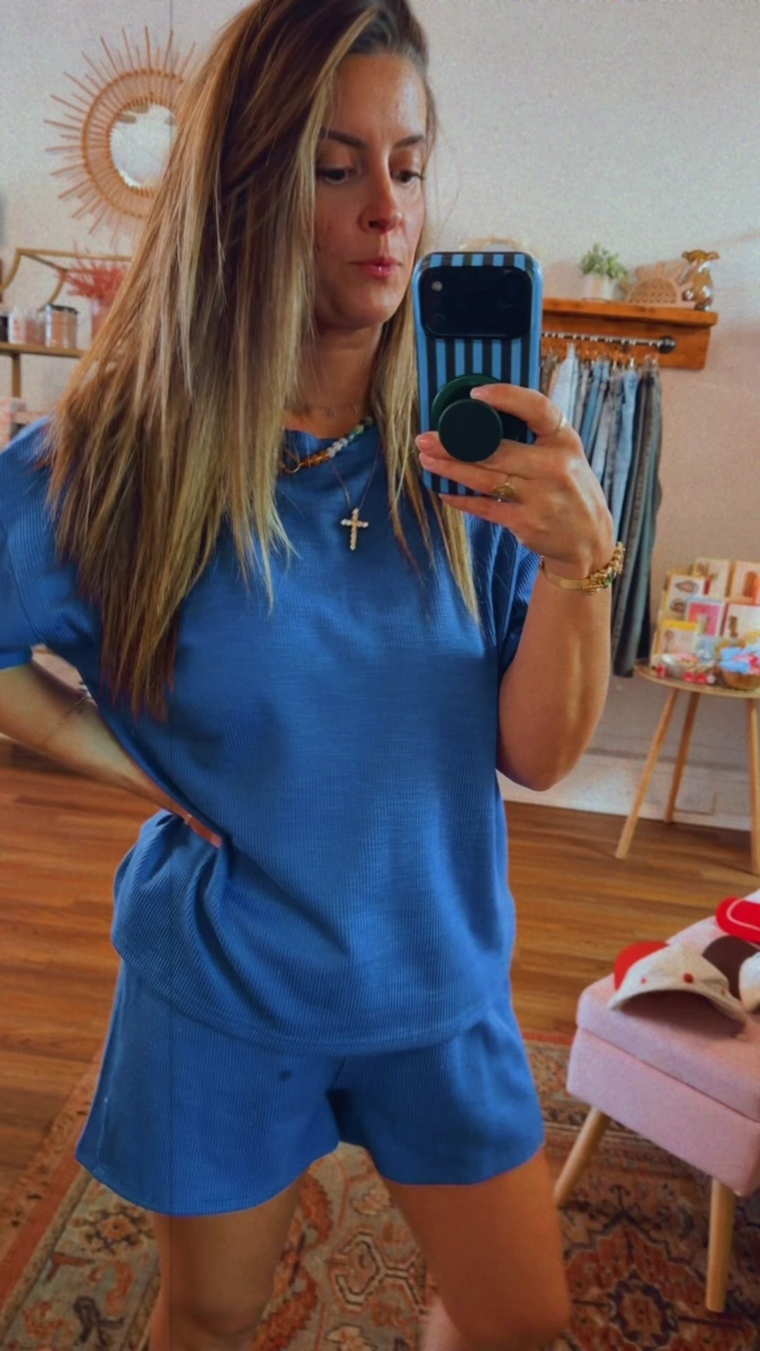 Cobalt Blue Shirt & Short Set