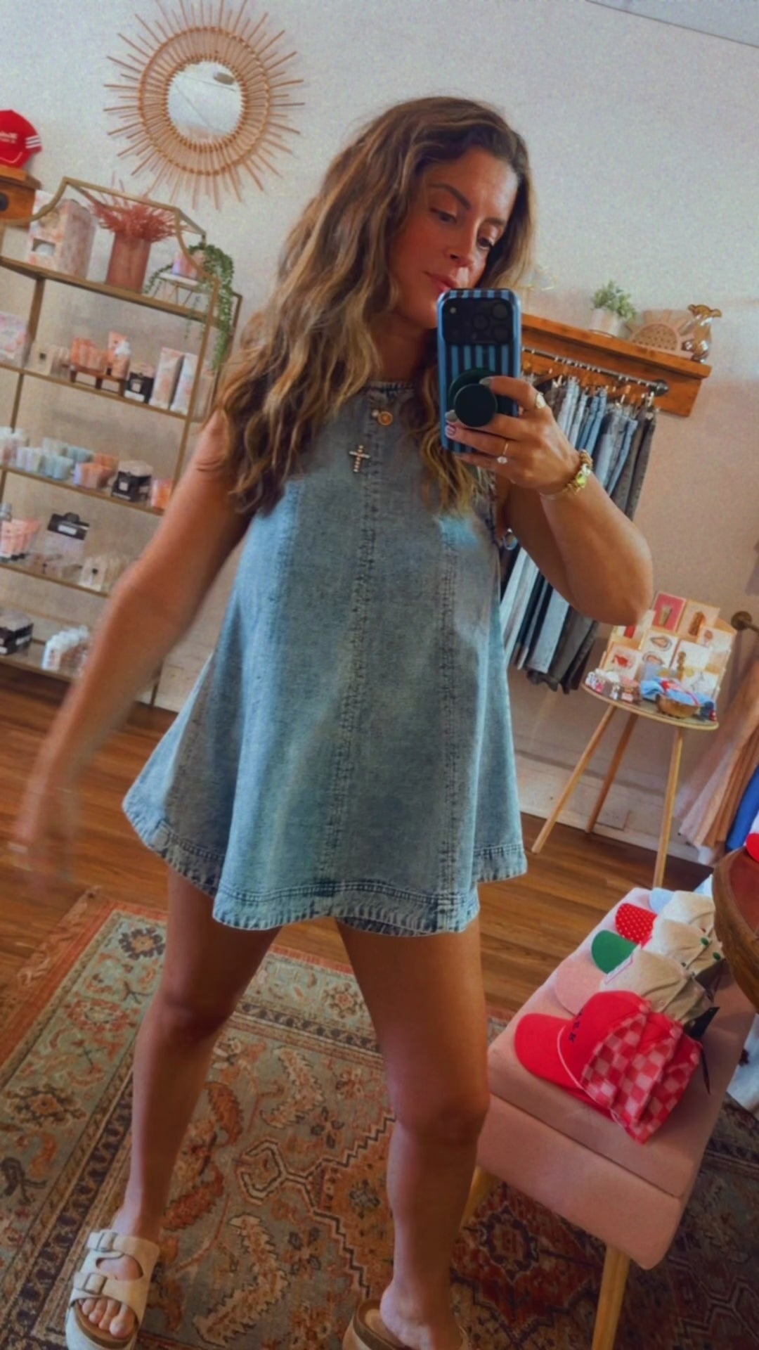 Sleeveless Denim Top and Shorts Set